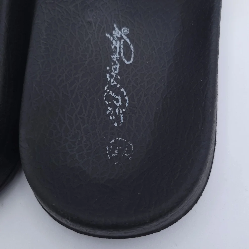 Ed Hardy Slides Mens 8 Womens 9 Death Before Dishonor Flaming Skull Tattoo You
